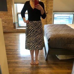 Zebra print straight skirt